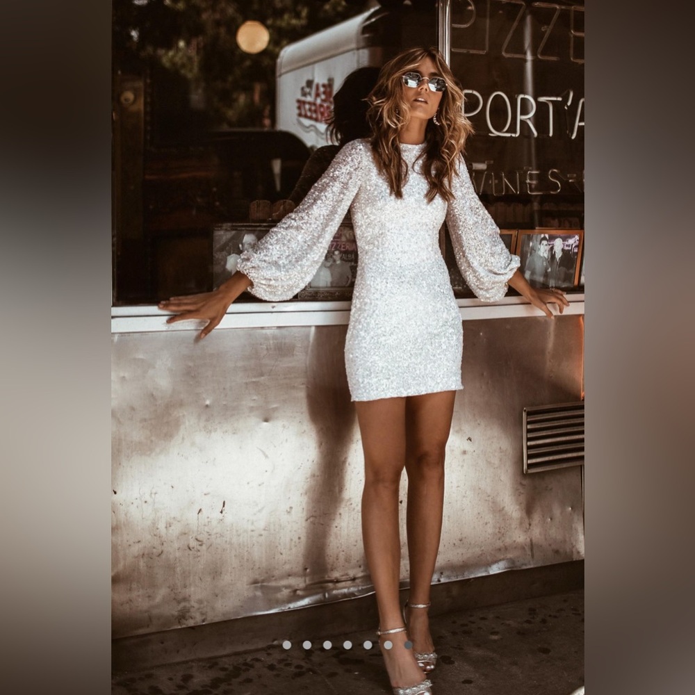 BHLDN Goldie Dress | NWT Mini White Sequin Dresss